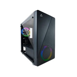 Boitier Mini Tour Micro ATX Azza Noir RGB avec panneau vitré (Noir)