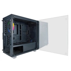 Boitier Mini Tour Micro ATX Azza Noir RGB avec panneau vitré (Noir)