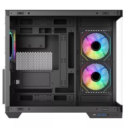 Boitier Moyen Tour ATX iTek Dark Cave DS RGB avec panneaux vitrés (Noir)