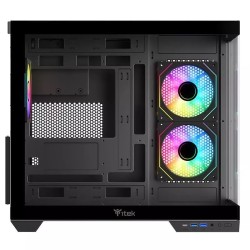 Boitier Moyen Tour ATX iTek Dark Cave DS RGB avec panneaux vitrés (Noir)