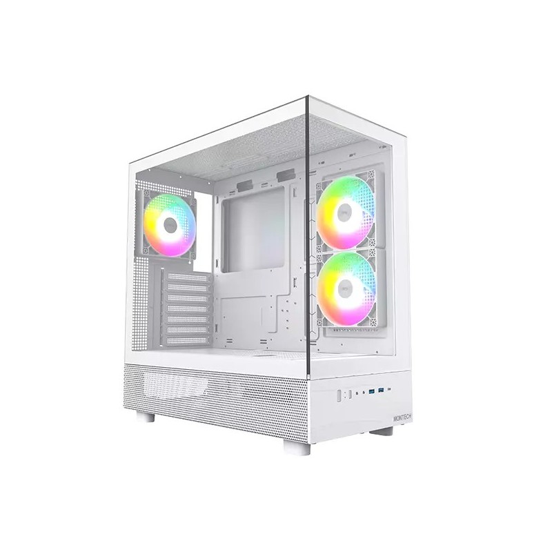 Boitier Moyen Tour ATX Montech XR RGB avec panneaux vitrés (Blanc)