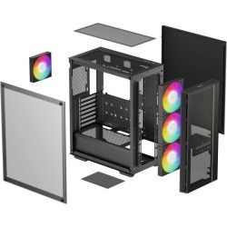 Boitier Moyen Tour ATX DeepCool Matrexx55 Mesh V4 C RGB avec panneau vitré (Blanc)