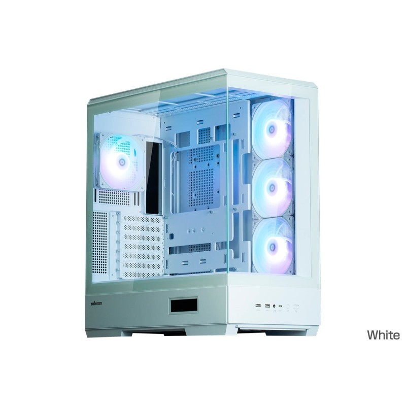 Boitier Moyen Tour ATX Zalman P50 DS RGB avec panneaux vitrés (Blanc)