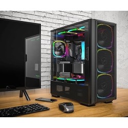 Boitier Moyen Tour E-ATX Montech Sky Two GX RGB avec panneau vitré (Noir)