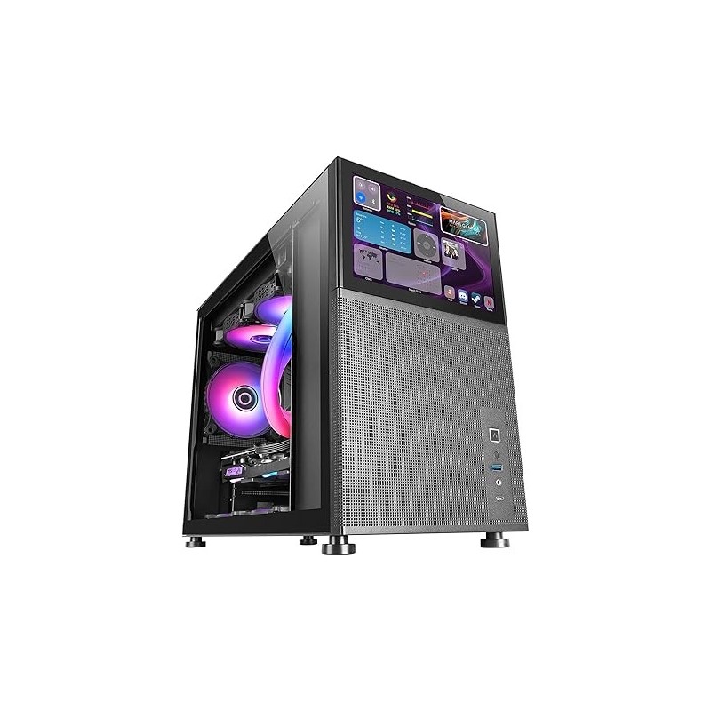 Boitier Mini Tour Micro ATX Mars Gaming MC-LCD avec panneau vitré (Noir)