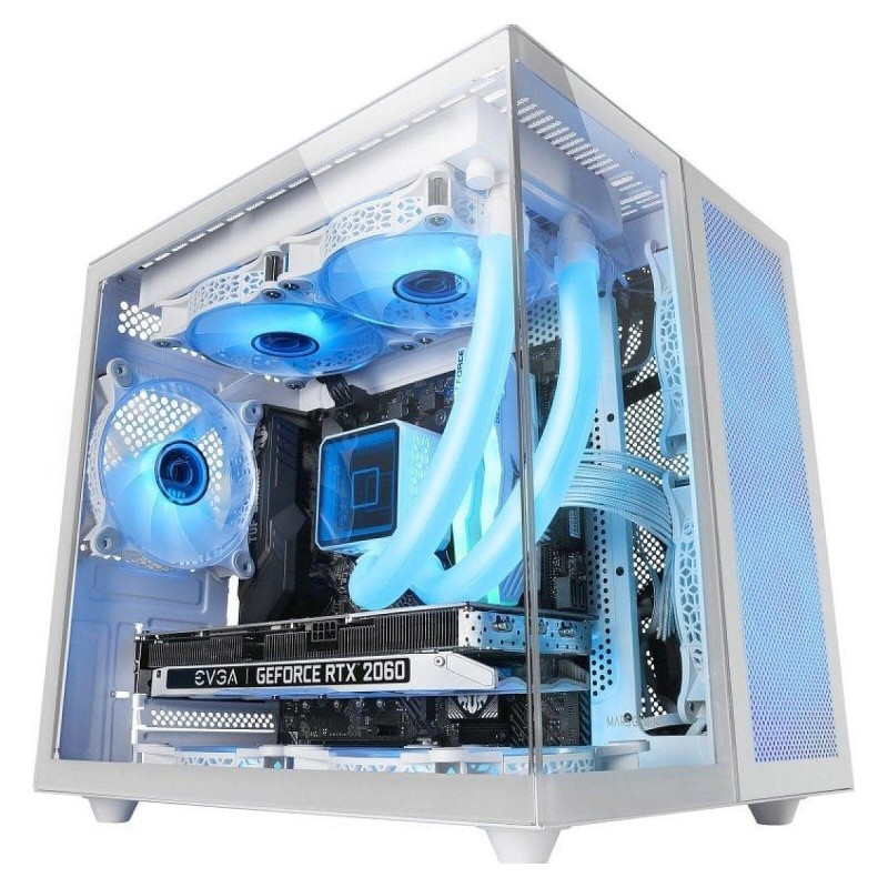 Boitier Mini Tour Micro ATX Mars Gaming MC-Nova avec panneaux vitrés (Blanc)