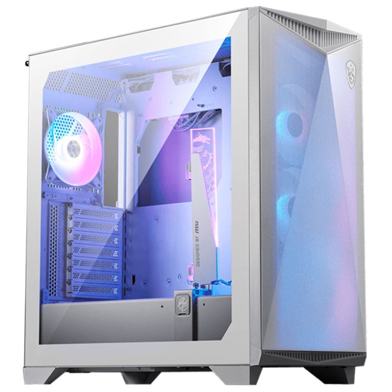 Boitier Moyen Tour ATX MSI MPG Gungnir 300R Airflow RGB avec panneaux vitrés (blanc)