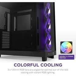 Boitier Moyen Tour ATX NZXT H6 Flow RGB avec panneaux vitrés (Noir)