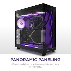 Boitier Moyen Tour ATX NZXT H6 Flow RGB avec panneaux vitrés (Noir)