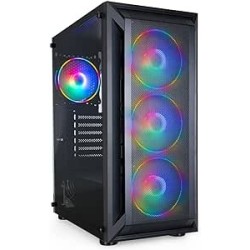 Boitier Moyen Tour ATX TooQ Ragnärok TQGCC101-B RGB avec panneau vitré (Noir)