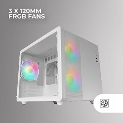 Boitier Mini Tour Micro ATX Mars Gaming MC-400 RGB avec panneau vitré (Blanc)