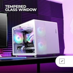 Boitier Mini Tour Micro ATX Mars Gaming MC-400 RGB avec panneau vitré (Blanc)