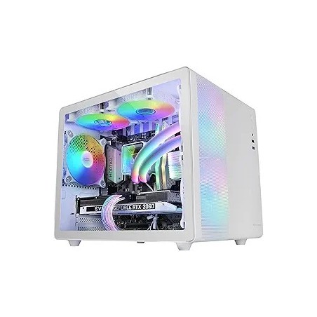 Boitier Mini Tour Micro ATX Mars Gaming MC-400 RGB avec panneau vitré (Blanc)