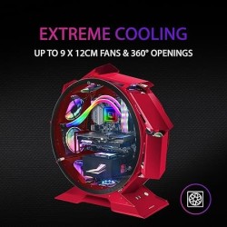 Boitier Mini Tour Micro ATX Mars Gaming MC-Orb avec panneaux vitrés (Rouge)