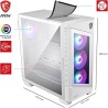 Boitier Moyen Tour ATX MSI MPG Velox 100R RGB avec panneaux vitrés (Blanc)