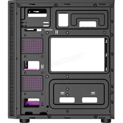 Boitier Mini Tour Micro ATX Gembird Fornac 200 RGB avec panneaux vitrés (Noir)