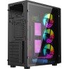 Boitier Mini Tour Micro ATX Gembird Fornac 200 RGB avec panneaux vitrés (Noir)