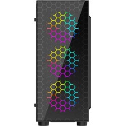 Boitier Mini Tour Micro ATX Gembird Fornac 200 RGB avec panneaux vitrés (Noir)