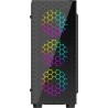 Boitier Mini Tour Micro ATX Gembird Fornac 200 RGB avec panneaux vitrés (Noir)