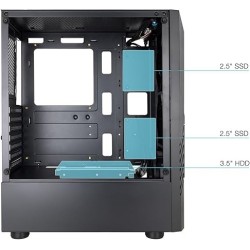 Boitier Moyen Tour ATX TooQ BioHazard TQGCC102 RGB avec panneau vitré (Noir)