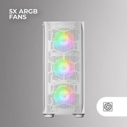 Boitier Moyen Tour E-ATX Mars Gaming MC-KX RGB avec panneau vitré (Blanc)