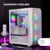 Boitier Moyen Tour E-ATX Mars Gaming MC-KX RGB avec panneau vitré (Blanc)