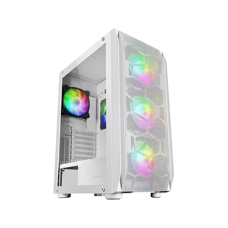 Boitier Moyen Tour E-ATX Mars Gaming MC-KX RGB avec panneau vitré (Blanc)