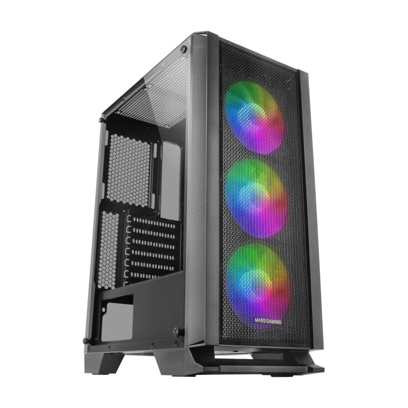 Boitier Moyen Tour ATX Mars Gaming MC-C RGB avec panneau vitré (Noir)