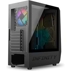 Boitier Moyen Tour ATX Spirit of Gamer Infinity RGB avec panneaux vitrés (Noir)