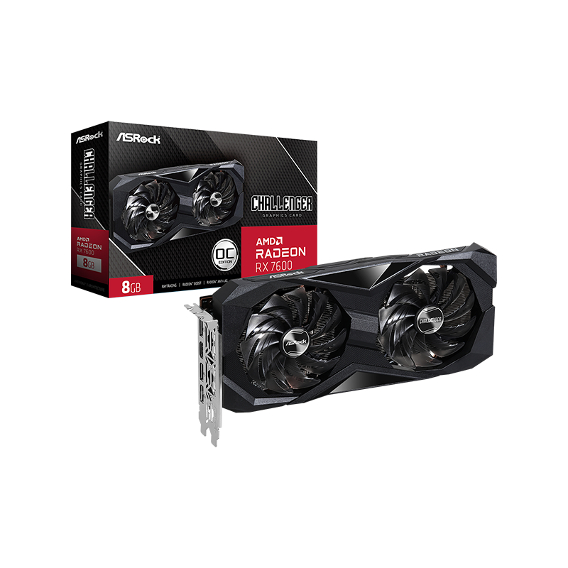 Carte Graphique AMD ASRock Radeon RX7600 Challenger OC 8Go