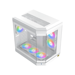 Boitier Moyen Tour E-ATX Xigmatek Cubi RGB avec panneaux vitrés (Blanc)