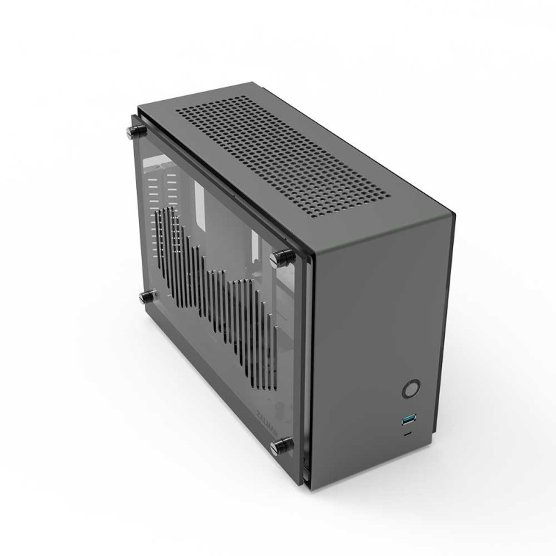 Boitier Mini Tour Mini ITX Zalman M2 Mini avec panneaux vitrés (Gris)