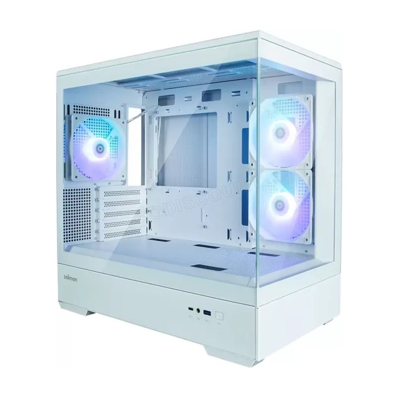 Boitier Mini Tour Micro ATX Zalman P30 RGB avec panneaux vitrés (Blanc)