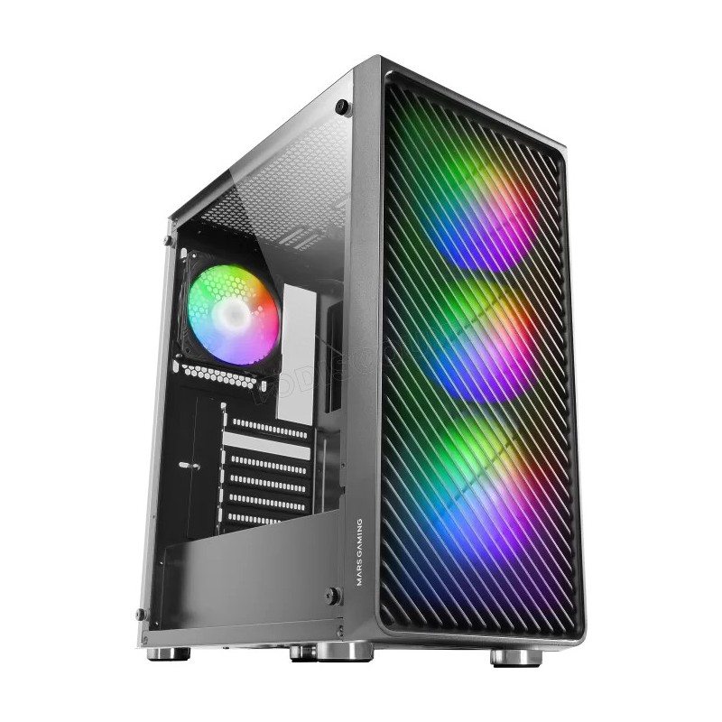 Boitier Moyen Tour ATX Mars Gaming MC-F RGB avec panneau vitré (Noir)