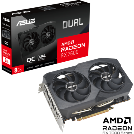 Carte Graphique AMD Asus Radeon RX 7600 Dual V2 OC 8Go