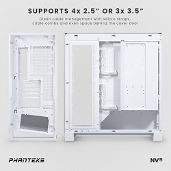 Boitier Moyen Tour E-ATX Phanteks NV5 RGB avec panneaux vitrés (Blanc)