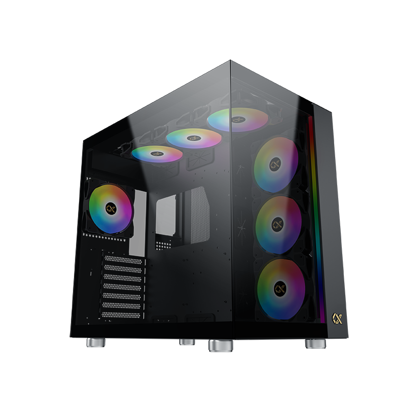 Boitier Moyen Tour E-ATX Xigmatek Aqua Ultra RGB avec panneaux vitrés (Noir)