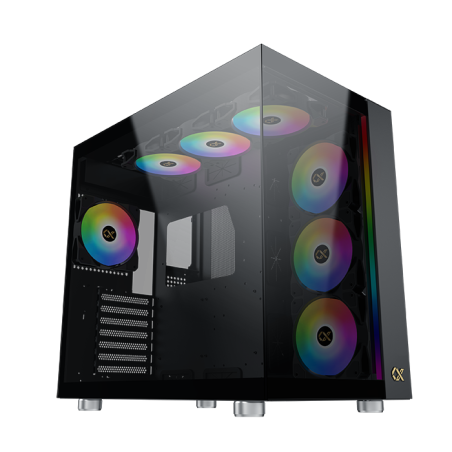 Boitier Moyen Tour E-ATX Xigmatek Aqua Ultra RGB avec panneaux vitrés (Noir)