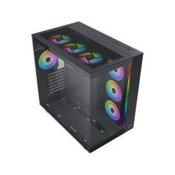 Boitier Moyen Tour E-ATX Xigmatek Aqua Ultra RGB avec panneaux vitrés (Noir)