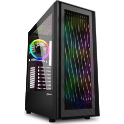 Boitier Moyen Tour ATX Sharkoon Wave RGB avec panneaux vitrés (Noir)