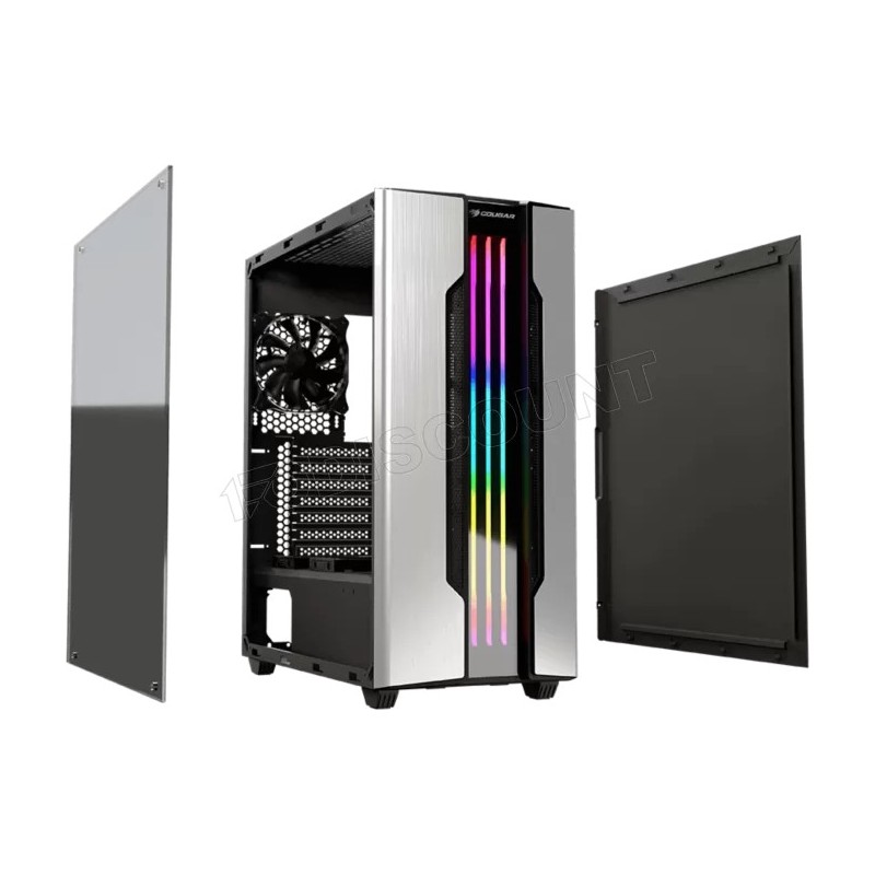 Boitier Mini Tour Micro ATX Cougar Gemini M RGB avec panneaux vitrés (Argent)