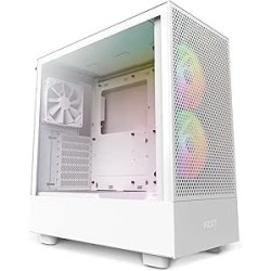 Boitier Moyen Tour ATX NZXT H5 Flow RGB avec panneau vitré (Blanc)