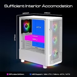 Boitier Moyen Tour ATX Gamdias Athena M6 Lite RGB avec panneaux vitrés (Blanc)