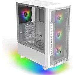 Boitier Moyen Tour ATX Gamdias Athena M6 Lite RGB avec panneaux vitrés (Blanc)