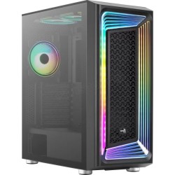 Boitier Moyen Tour ATX AeroCool Interstellar RGB avec panneau vitré (Noir)