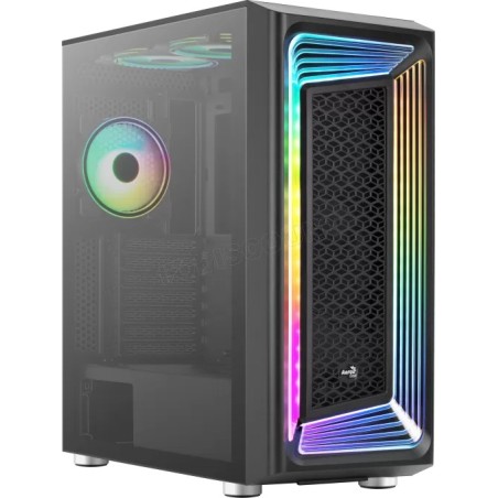 Boitier Moyen Tour ATX AeroCool Interstellar RGB avec panneau vitré (Noir)