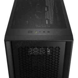 Boitier Moyen Tour E-ATX Corsair iCue 4000D Airflow RGB avec panneaux vitrés (Noir)