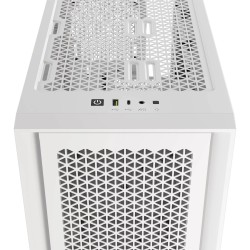 Boitier Moyen Tour E-ATX Corsair iCue 4000D Airflow RGB avec panneaux vitrés (Blanc)