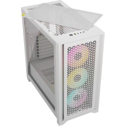 Boitier Moyen Tour E-ATX Corsair iCue 4000D Airflow RGB avec panneaux vitrés (Blanc)