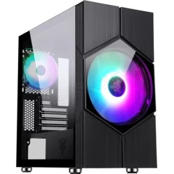 Boitier Mini Tour Micro ATX iTek Vortex RGB avec panneau vitré (Noir)